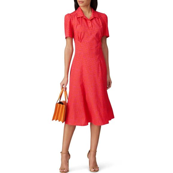 Tara Jarmon Rozenn Dress pink hearts 40 US 8 - Picture 1 of 15